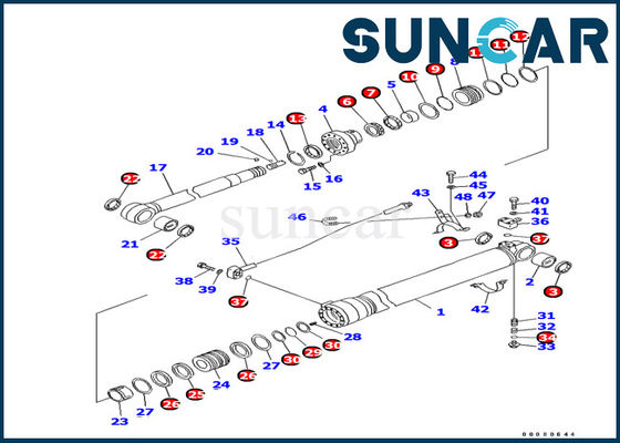 kaufen Öl-Widerstand 707-99-44340 hydraulische innere Teile Arm-Rollsiegel-Kit For Komatsus PC100-6Z online manufacture