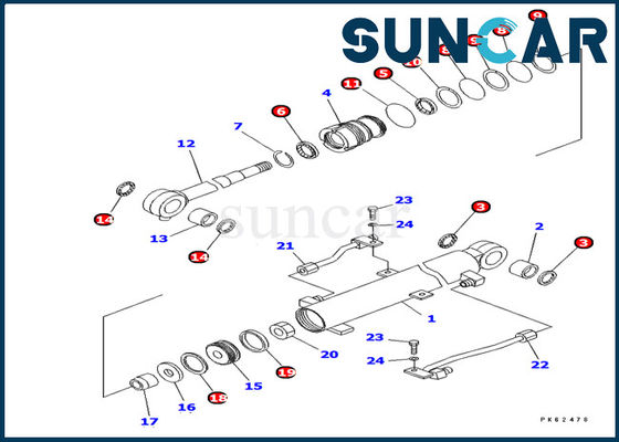 kaufen KOMATSU PC03-2 Reparatur Kit Model Inner Replacement Parts der Boom-Rollsiegel-Ausrüstungs-707-98-03450 online manufacture