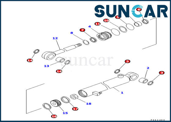 kaufen 707-98-03460 Arm-Zylinder-innere Öldichtungs-Service-Ausrüstung Bagger-Seal Kits Komatsus PC03-2 online manufacture