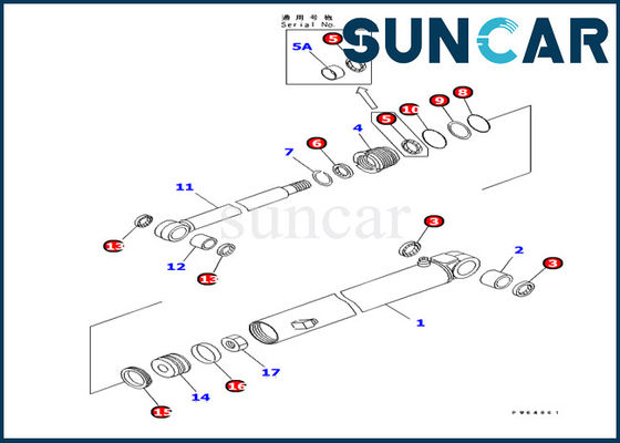 kaufen Bagger Sealing 707-98-10820 innere Teile der Arm-Rollsiegel-Ausrüstungs-PC10MR-1 KOMATSU online manufacture