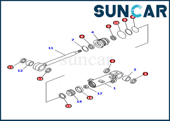 kaufen 707-98-11240 Bagger Inner Parts der KOMATSU Soem-Teil-Blatt-Aufzug-Zylinder-Service-Ausrüstungs-PC10MR-1 online manufacture