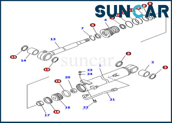 kaufen Hydraulischer Boom-Zylinder-Service-Kit For Komatsus PC10UU-3 der Dichtungs-Ausrüstungs-707-98-13880 Bagger online manufacture