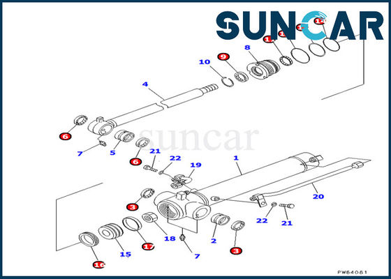 kaufen 707-98-22820 Bagger Models Arm-Rollsiegel-Kit Komatsu Service Kit Fitss PC20MR-1 PC30UU-3 online manufacture