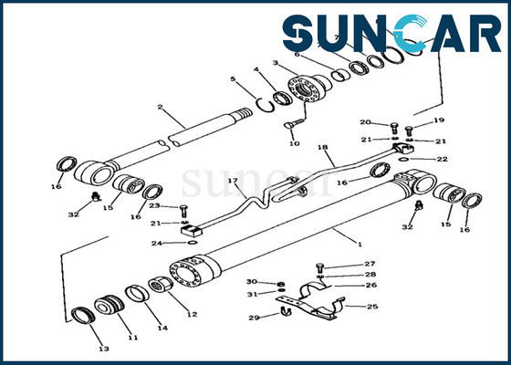 kaufen 707-98-36110 hydraulische Bagger-Bucket Cylinder Seal-Ausrüstung Rollsiegel-Kit Fits Komatsus PC100-3 online manufacture