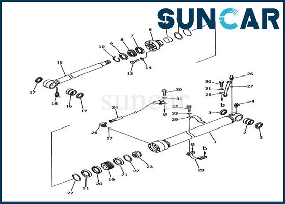 kaufen 707-99-26620 hydraulische Zylinder-Ersatz-Ausrüstungen der Eimer-Zylinder-Service-Ausrüstungs-PC60-6 KOMATSU online manufacture