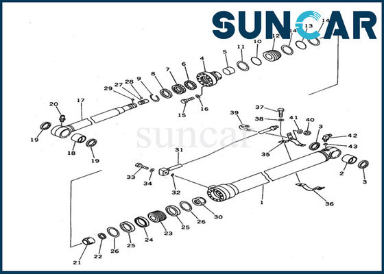 kaufen 707-99-36620 Zylinder-Versammlungs-innere Teile Bagger-Arm Cylinder Seal-Ausrüstungs-KOMATSU PC100N-6 online manufacture