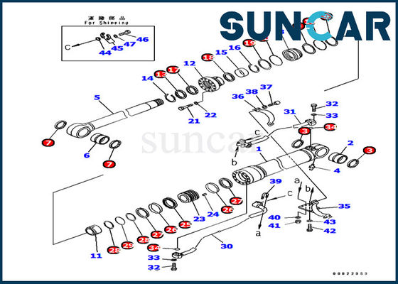 kaufen PC380 PC400 Bagger-Komatsu-Maschinerie Service-Ausrüstungen der Arm-Rollsiegel-Ausrüstungs-707-99-67090 online manufacture