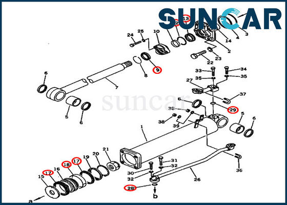 kaufen Hydraulische Aufzug-Robbe Kit Cylinder Replacement Kits For D57S-1B D57S-1 KOMATSU der Dichtungs-135-63-05060 online manufacture