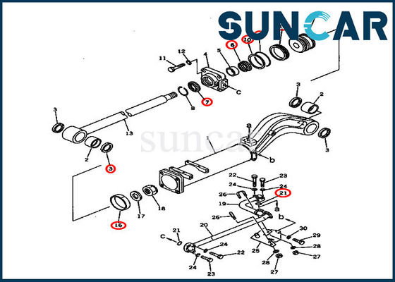 kaufen 135-63-05010 Dump, das Raupen-Lader Kit Cylinder Service Kit Fitss D57S-1 KOMATSU versiegelt online manufacture