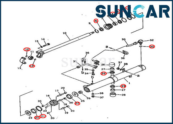 kaufen Hydraulische der Dichtungs-707-98-36440 Zylinder-Service-Ausrüstung Blatt-Aufzug-KOMATSU-Dichtungs-der Ausrüstungs-D60P-11 D60P-8 online manufacture
