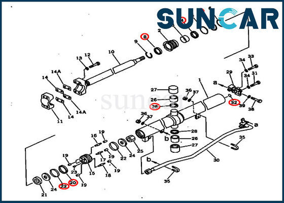 kaufen 707-98-28600 7079828600 Aufzug-Rollsiegel-Reparatur-Kit Komatsu Crawler-Bulldozer D60P-12 D65E-12 online manufacture