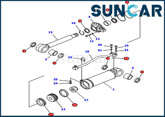 kaufen ISO9001 Selas 707-98-52130 Planierraupen-Teile der Trennmaschinen-Zylinder-Dichtungs-Ausrüstungs-D61E-12 KOMATSU online manufacture