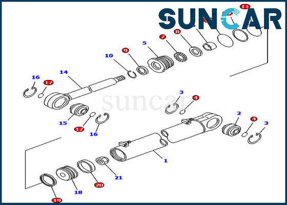 kaufen 707-99-35170 Winkel-Zylinder-Service Kit Hydraulic Oil Seal Kit für D61EX-12 KOMATSU Raupen-Bulldozer online manufacture