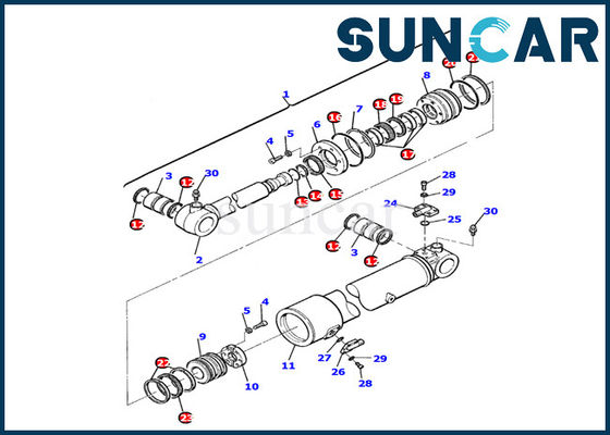 kaufen hydraulische Rollsiegel-Ausrüstungen des Arm-21D-61-13160 für Modell Inner Replacement Kit KOMATSU PC110R-1 online manufacture