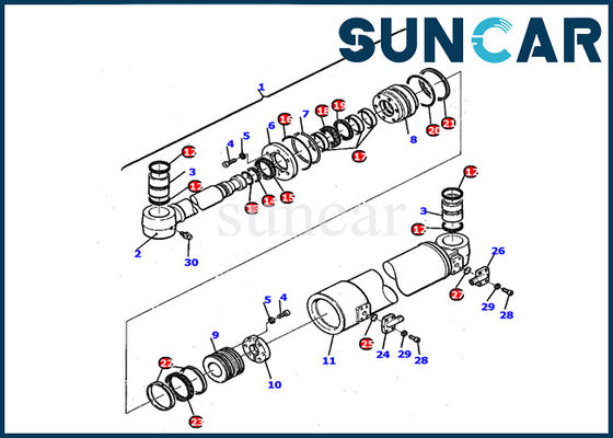 kaufen PC110R-1 KOMATSU Boom-Schwingen-Rollsiegel Kit Gasket Bagger-Inner Repair Kits 21D-61-14140 online manufacture
