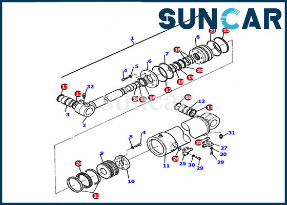 kaufen Blatt-Rollsiegel-Kit Gasket Kits PC110R-1 KOMATSU 21D-61-15170 Bagger Repair Service Kit online manufacture