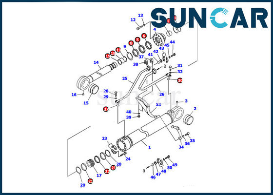 kaufen 707-98-77210 Baggereimer Zylinder-Service-Kit Oil Seal-Reparatur-Sets KOMATSU PC1100-6 online manufacture