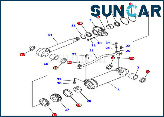 kaufen 707-98-52240 7079852240 Bulldozer-KOMATSU-Dichtungs-Ausrüstungen des Trennmaschinen-Zylinder-Reparatur-Set-D65E-12 online manufacture