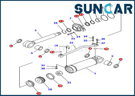 kaufen Ersatz-Service Kit For Komatsu D65E-12 D85ESS-2A der Trennmaschinen-Rollsiegel-Ausrüstungs-707-99-52230 online manufacture