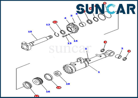 kaufen 707-99-52215 Neigungs-Dichtung Kit Fits D65E-12 KOMATSU der Hydrozylinder-Reparatur-Dichtungs-Ausrüstungs-ISO9001 online manufacture