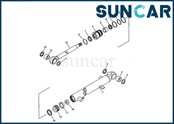 kaufen 707-00-55010 Arm-Rollsiegel Kit Komatsu PC07-1 Mini Excavator Inner Repair Parts online manufacture