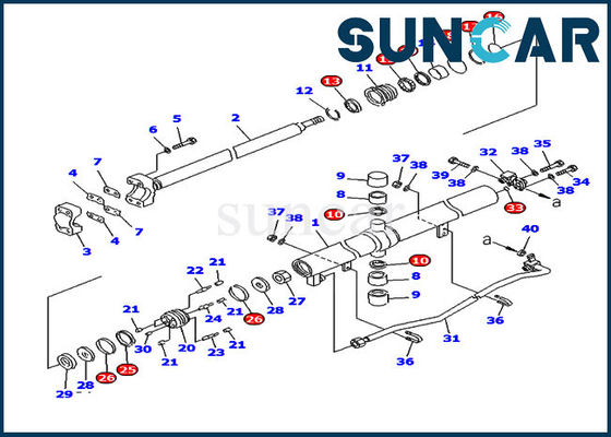 kaufen Service Kit Bulldozer Cylinder Seal Kits des Aufzug-D85ESS-2 des Zylinder-707-99-25890 KOMATSU online manufacture