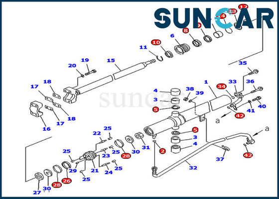 kaufen 707-99-25880 Modelle Aufzug-Rollsiegel-Reparatur-Kit For Trimming Dozers D65EX-15 D65PX-15 online manufacture