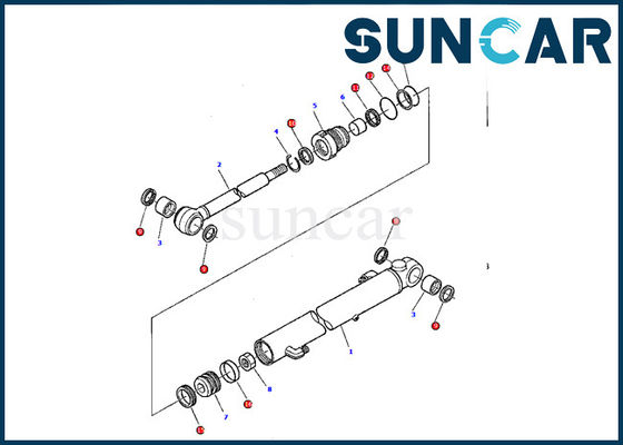 kaufen 878000378 KOMATSU, das Eimer-Zylinder-Reparatur-Set-Maschinerie Dichtungs-Ausrüstung Kit Oil Resistances PC07-2 versiegelt online manufacture