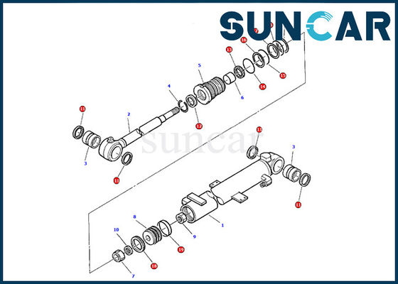 kaufen 878000380 Dichtungs-Reparatur Kit Excavator Inner Gasket Kit Boom-Zylinder-Service-Kit Komatsus PC05-7 online manufacture