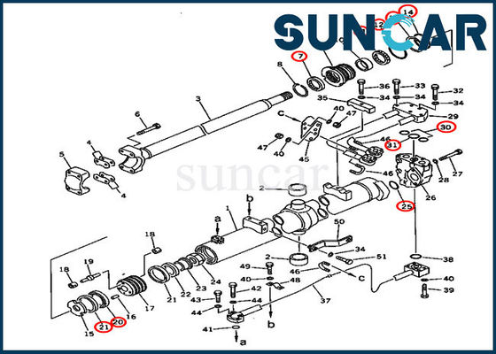 kaufen 707-98-37580 Raupen-Bulldozer-Modelle Blatt-Aufzug-Rollsiegel-Kit Fitss D85A-21 KOMATSU online manufacture