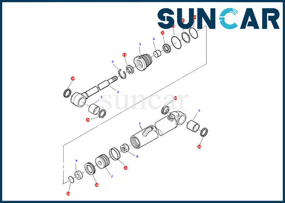 kaufen 878000382 Reparatur-Öl-Dichtungs-Ausrüstung Boom-Schwingen-Rollsiegel-Kit Komatsu Excavators PC05-7 innere online manufacture