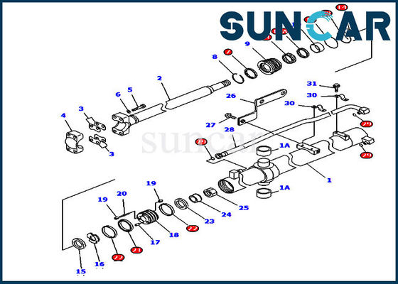 kaufen 707-99-36150 Zylinder-Reparatur-Dichtungs-Ausrüstungen Blatt-Aufzug-Hydraulikdienst-Kit Komatsus D85EX-15 online manufacture