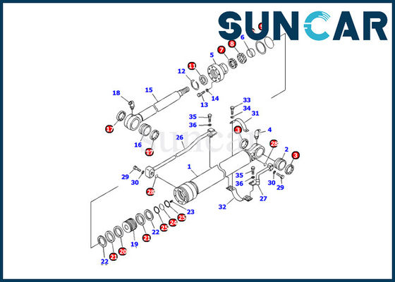 kaufen Des Öl-Widerstand-707-99-25870 Bagger Repair Kit Eimer-Rollsiegel-der Ausrüstungs-PC120-6E0 KOMATSU online manufacture