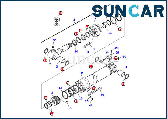 kaufen 707-99-27650 Reparatur-Dichtungs-Ausrüstung KOMATSU-Bagger-Bucket Cylinder Seal-Ausrüstungs-PC110R-1 PC95R-2 innere online manufacture