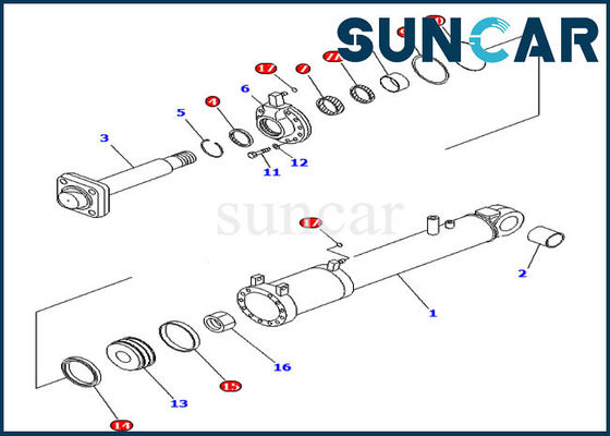 kaufen 707-99-53620 7079953620 Blattneigungs-Zylinder-Service-Ausrüstung für KOMATSU D85EX-15E0 D85MS-15 online manufacture