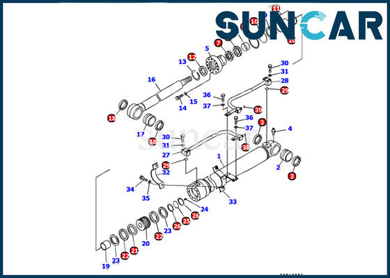 kaufen 707-99-37340 Reparatur-Dichtungs-Ausrüstung Boom-Rollsiegel-Kit Komatsu Excavators PC128US-2-A innere online manufacture