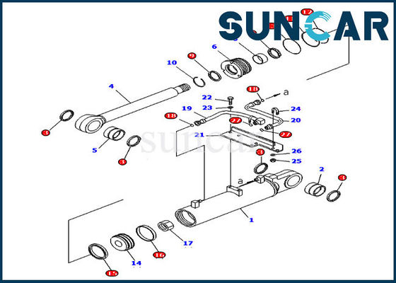 kaufen 707-98-43650 Trennmaschinen-Aufzug-Zylinder, der Kit Repair Service Kit For D85EX-15 KOMATSU versiegelt online manufacture