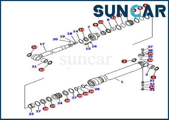 kaufen Hydraulischer Bagger Repair Kits Fits KOMATSU PC128US-2-AC der Arm-Rollsiegel-Ausrüstungs-707-99-44390 online manufacture