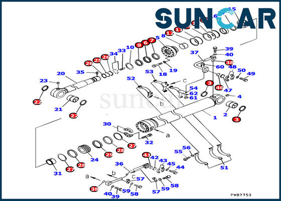 kaufen PC1250SP-7 modelliert 707-99-67840 KOMATSU der Eimer-Rollsiegel-Kit Komatsu Excavator Inner Repair-Ausrüstung online manufacture