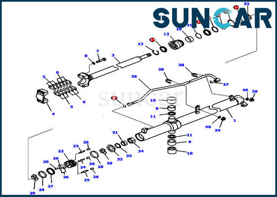 kaufen Aufzug-Zylinder-Reparatur der Dichtungs-ISO9001 der Ausrüstungs-707-99-27110, die Service-Teile Kit Fors D65WX-16 KOMATSU versiegelt online manufacture