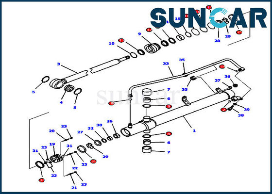 kaufen 707-99-26730 Räumschaufel-Aufzug-Rollsiegel Kit For Models D65EX-16 D65PX-16 KOMATSU online manufacture