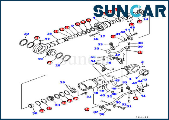 kaufen Eimer-Zylinder-Service-Kit Parts Fors PC1250LC-8 der KOMATSU-Dichtungs-Ausrüstungs-707-99-77190 Bagger Inner Repair online manufacture