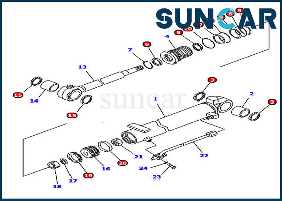 kaufen 707-98-10880 Service Kit Model Repair Parts der Boom-Zylinder-Ersatz-Dichtungs-Ausrüstungs-PC12R-8 KOMATSU online manufacture