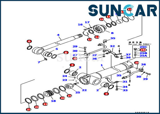 kaufen PC128UU-1 Arm-Zylinder des Bagger-707-99-38710 KOMATSU, der Kit Equipment Inner Parts versiegelt online manufacture