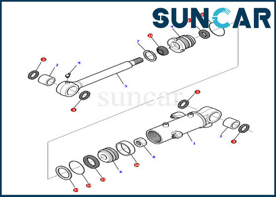 kaufen Blatt-Rollsiegel-Kit Fits Excavator Machinerys PC12R-8 KOMATSU 878000379 Teil-Service-Ausrüstung innere online manufacture