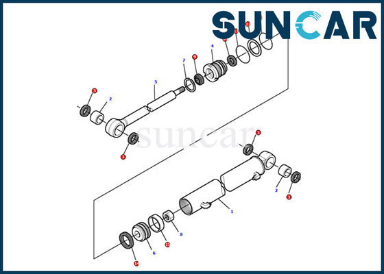 kaufen 878000497 Reparatur-Dichtungs-Ausrüstung Boom-Schwingen-Rollsiegel-Kit Komatsu Excavators PC12R-8 innere online manufacture