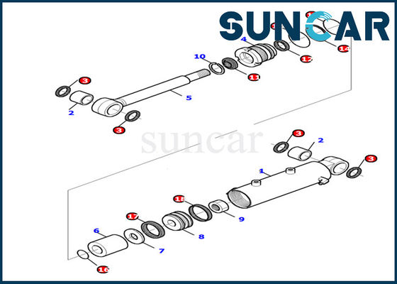 kaufen 878000499 Bagger-Inner Parts Gasket-Ausrüstung der Blatt-Zylinder-hydraulische Dichtungs-Ausrüstungs-PC15R-8 KOMATSU online manufacture
