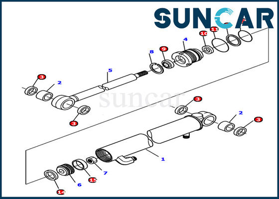 kaufen 878000500 Dichtungs-Ausrüstung der Arm-Rollsiegel-Kit Komatsu Hydraulic Cylinder Spare-Teil-Sitz-PC12R-8 online manufacture