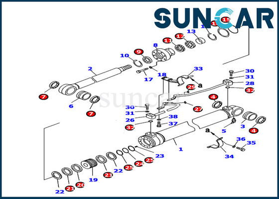 kaufen 707-99-37180 Teil-Bagger-Service Kit Boom Cylinder Seal Kit PC130-8 KOMATSU inneres Modell online manufacture