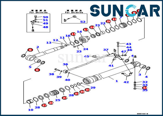 kaufen 707-99-37310 Dichtungs-Reparatur-Set KOMATSU-Boom-Rollsiegel-Kit Excavator Partss PC130-7K online manufacture